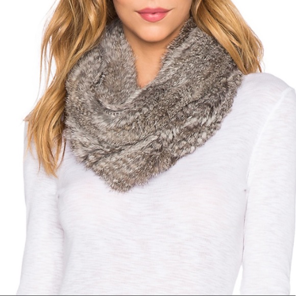 Joie rabbit fur gray infinity scarf - Picture 4 of 4
